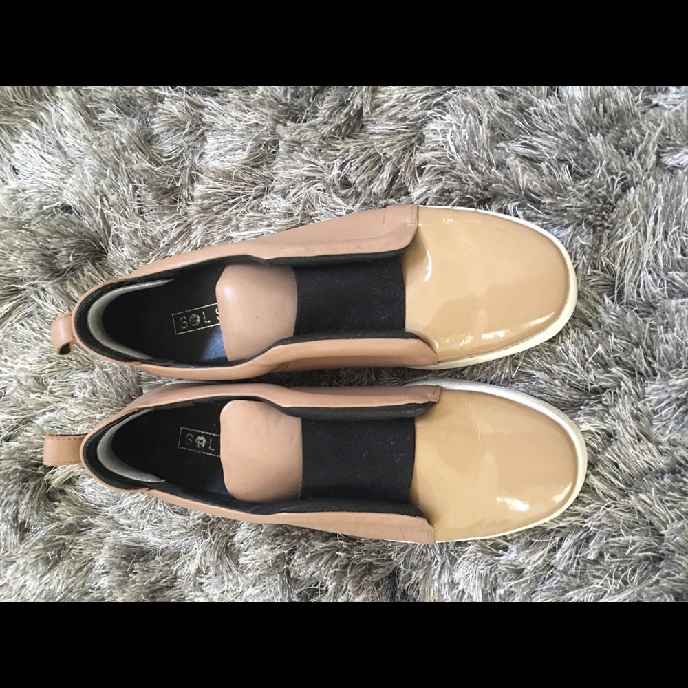 Sol Sana Mickey Nude Leather Slip On Sneakers